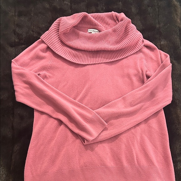 croft & barrow Sweaters - Croft & Barrow Pink Cowl Neck Sweater XL Soft Knit Cozy Winter Pullover Women